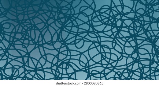Complex blue abstract design featuring tangled lines and loops, creating a dynamic and engaging visual texture suitable for backgrounds and artistic projects.