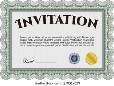 Complex border design green invitation template