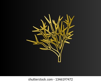 complex branch with gold line style
