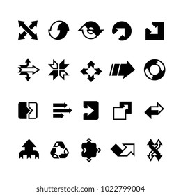 Complex business transition, transform arrows and paths vector icons. Business arrow transition interface collection illustration