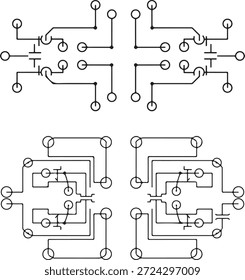 Diagramas de circuitos complejos para dispositivos electrónicos