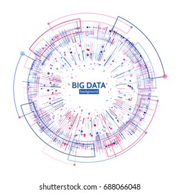 Complex Data Graphic Visualization. Futuristic Business Analytics. Big Data Analytics Visualization With Lines, Dots And Arrow Elements. Futuristic Infographic Vector 
Illustration.