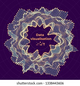 Complex data visualization concept. Vector abstract illustration.