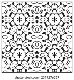 Complex decorative ornament for coloring. Vector illustration