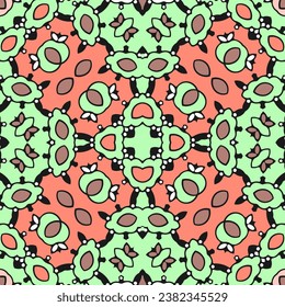 Complex decorative seamless ornament. Vector illustration