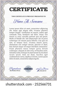 Complex design vertical certificate or diploma template