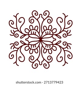 Complex Detailed Circular Ornament Graphic Element Vector Isolated Illustration