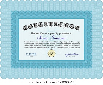 Complex diploma template, complex border design