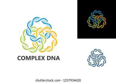 Complex DNA Logo Template Design Vector, Emblem, Design Concept, Creative Symbol, Icon