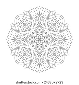 Komplexe Doodle Mandala auf einer transparenten für Malbuch-Seite, Vektor-Datei
