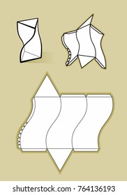 Complex form with blueprint template. Vector illustration