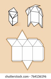 Complex form with blueprint template. Vector illustration