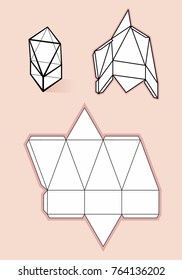 Complex form with blueprint template. Vector illustration