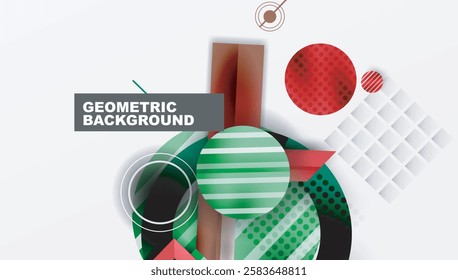 Complex geometric background with circles and triangles