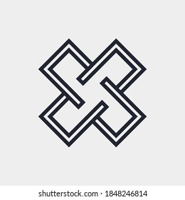 Elemento Geométrico Complejo Contemporáneo. Diseño de plantillas de logotipos para empresas. Resumen de figuras combinadas para diseño web, aplicación móvil o gráficos de información en fondo gris