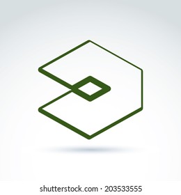 Complex geometric corporate element. Vector unusual figure isolated on white background. 