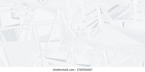 Complex geometric gray on white abstraction. Unusual vector graphic illustration