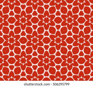 complex geometric ornament. sophisticated geometric pattern based on repetitive simple forms. vector illustration for interior design, backgrounds, card, textile industry. red coloring