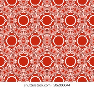 complex geometric ornament. sophisticated geometric pattern based on repetitive simple forms. vector illustration for interior design, backgrounds, card, textile industry. red coloring