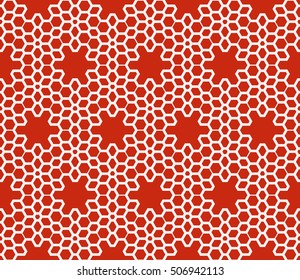 complex geometric ornament. sophisticated geometric pattern based on repetitive simple forms. vector illustration for interior design, backgrounds, card, textile industry. red coloring