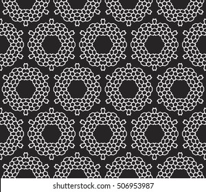 complex geometric ornament. sophisticated geometric pattern based on repetitive simple forms. vector illustration for interior design, backgrounds, card, textile industry. black and white coloring