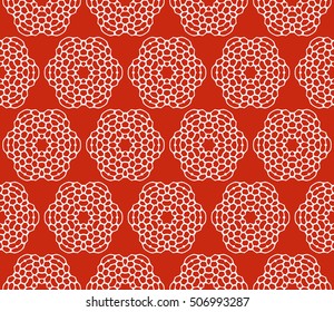 complex geometric ornament. sophisticated geometric pattern based on repetitive simple forms. vector illustration for interior design, backgrounds, card, textile industry. red coloring
