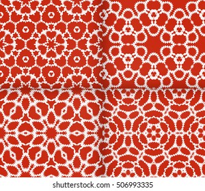 complex geometric ornament. sophisticated geometric pattern based on repetitive simple forms. vector illustration for interior design, backgrounds, card, textile industry. red coloring set