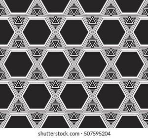 complex geometric ornament. sophisticated geometric pattern based on repetitive simple forms. vector illustration for interior design, backgrounds, card, textile industry. black and white coloring
