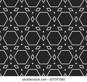 complex geometric ornament. sophisticated geometric pattern based on repetitive simple forms. vector illustration for interior design, backgrounds, card, textile industry. black and white coloring