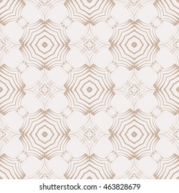 complex geometric pattern of interwoven lines and shapes. seamless texture. for interior design, wallpaper, printing and textiles. beige color