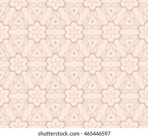complex geometric pattern of interwoven lines and shapes. seamless floral texture. for interior design, wallpaper, printing and textiles. beige color