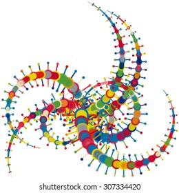 The complex geometric structure consisting of circles and lines