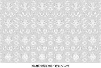 A complex geometric volumetric convex 3D pattern for design and decoration. Ethnic embossed white background based on Africa, Mexico. 