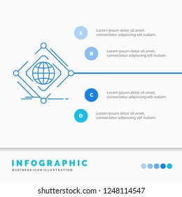 Complex, global, internet, net, web Infographics Template for Website and Presentation. Line Blue icon infographic style vector illustration