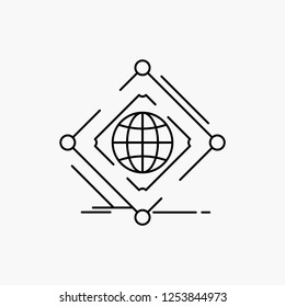 Complex, global, internet, net, web Line Icon. Vector isolated illustration