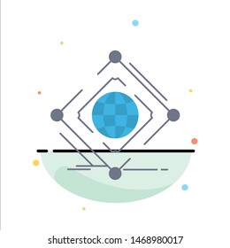 Complex, global, internet, net, web Flat Color Icon Vector. Vector Icon Template background