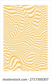 Complex Groovy Wavy Striped Background Vector - Highly Distorted Psychedelic Pattern.