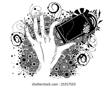 Complex hand-drawn vector grunge illustration