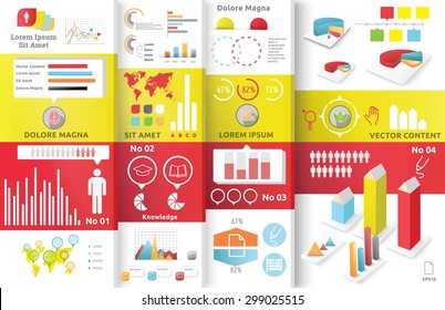 Complex Infographics With Icons Buttons, Statistics Display Elements Set for your Data Report