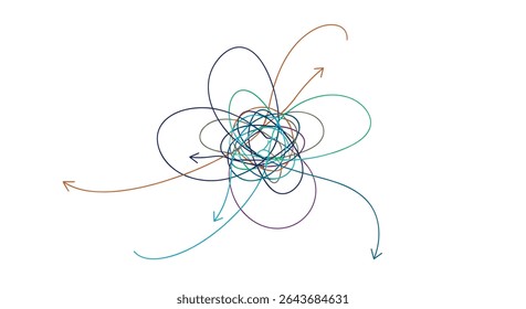 Complex Interplay of Lines and Shapes a Visual Representation of an Abstract Concept