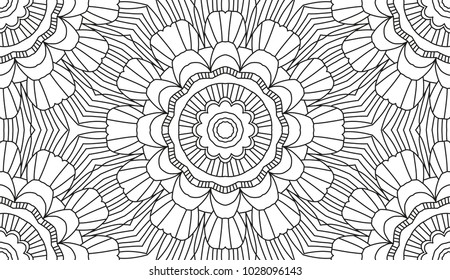 Complex Kaleidoscope Mandala. For Coloring Book. Black Lines on White Background. Abstract Geometric Ornament. Vector.