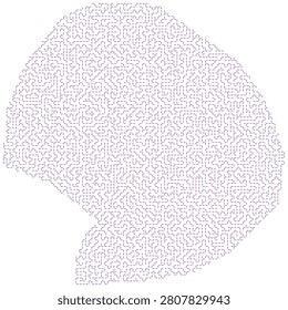 Complex labyrinth logic puzzle designed with directional flow indicators. Vector art illustration for educational materials and brain training exercises. Isolated design.