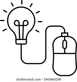 Complex Logic Vector Icon Design, Software and web development symbol on white background, Computer Programming and Coding stock illustration, Mouse wire with idea bulb Design, Code Idea Concept