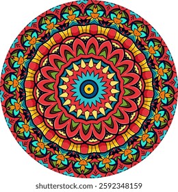 Complex Mandala Artwork with Overlapping Shapes and Radiating Layers