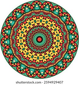 Complex Mandala Artwork with Overlapping Shapes and Radiating Layers