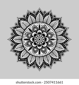 Complex mandala movement design for adult coloring book and background