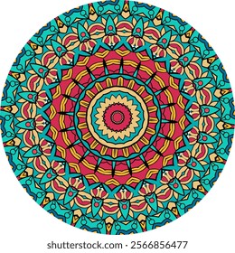 Complex Mandala with Vivid Colors Perfect