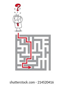 the complex maze. Joe has a big problem. he wants to get through the maze but he's very stressed