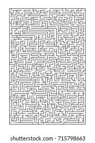 Complex maze puzzle game A 4 format (high level of difficulty). Black and white labyrinth business concept 