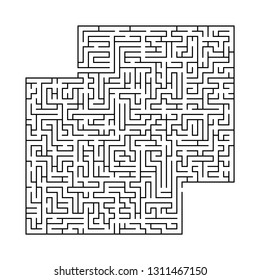 Complex maze puzzle game with empty panel # 10 (high level of difficulty). Labyrinth with free space for your character or text - Vektorgrafik